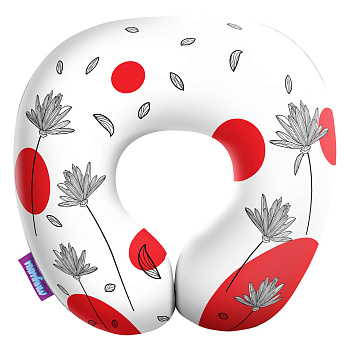 Подушка под шею «Стильные Цветы: Весеннее утро» (H2929D2201K068WH, 29x29x10, Белый, Кристалл, Микрогранулы полистирола)